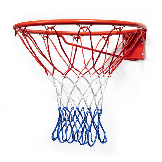 Heavy Duty Basketball Net, Professional Quality Nylon (Red White and Blue)